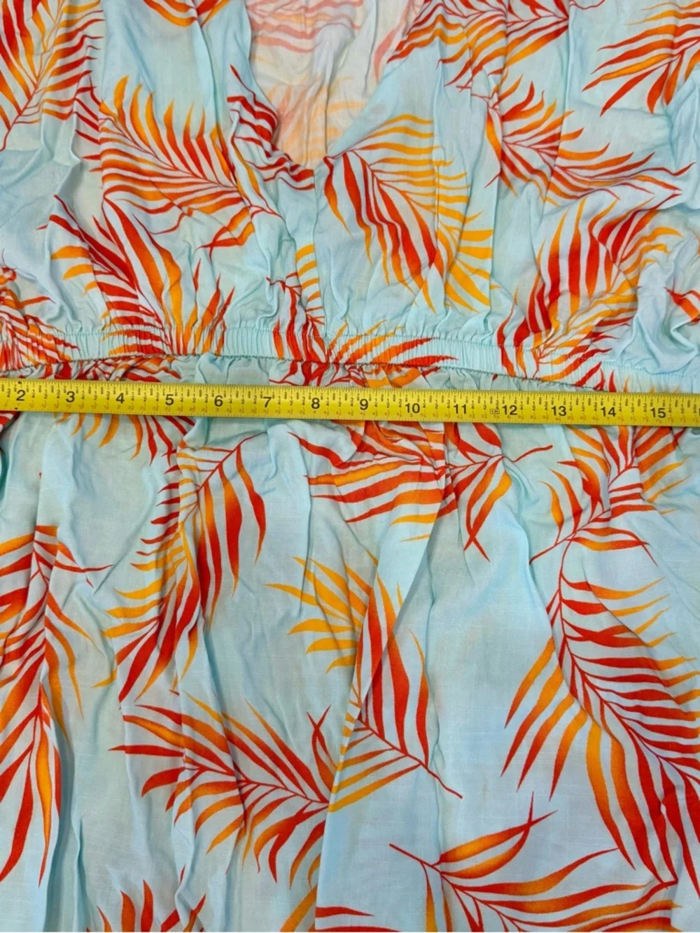 NWT Cupshe Beach Vacation Dress/Cover-up in Light Blue and Orange - Picture 2 of 7